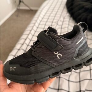On Running Kids Black and Gray Sneakers